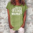 Distressed Reel Cool Mama Fishing Mothers Day Gift For Womens Gift For Women Women's Loosen Crew Neck Short Sleeve T-Shirt Green