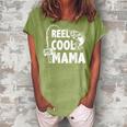 Family Lover Reel Cool Mama Fishing Fisher Fisherman Gift For Women Women's Loosen Crew Neck Short Sleeve T-Shirt Green