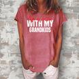 Life Is Better With My Grandkids For Grandma & Grandpa Women's Loosen Crew Neck Short Sleeve T-Shirt Watermelon