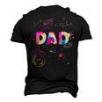 Dad Outer Space Daddy Planet Birthday Fathers Day Men's 3D T-Shirt Back Print Black