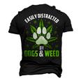 Dogs And Weed Dad Mom Dog Lover Cannabis Marijuana Men's 3D T-Shirt Back Print Black