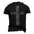 Fathers Day Blessed Dad Cross Words Christian Papa Daddy Men Men's 3D T-shirt Back Print Black