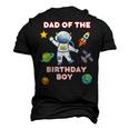 Space Astronaut Planets Birthday Theme Dad Of Birthday Boy Men's 3D T-shirt Back Print Black