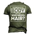 Bald Dad Bald Jokes Men's 3D T-Shirt Back Print Army Green