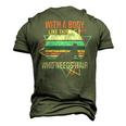 With A Body Like This Who Needs Hair Retro Bald Dad Men's 3D T-Shirt Back Print Army Green