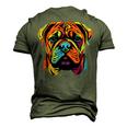 Bullmastiff Mom Or Dad Colorful Puppy Dog Lover Cute Black Men's 3D T-shirt Back Print Army Green