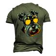 Dad Mom Cool Dog Sunglasses Miniature Schnauzer Men's 3D T-shirt Back Print Army Green