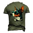 Dad Mom Cool Dog Sunglasses Rat Terrier Men's 3D T-shirt Back Print Army Green