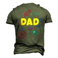 Dad Outer Space Daddy Planet Birthday Fathers Men's 3D T-Shirt Back Print Army Green