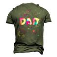 Dad Outer Space Daddy Planet Birthday Fathers Day Men's 3D T-Shirt Back Print Army Green