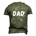 Dad Outer Space Daddy Planet Birthday Fathers Day Men's 3D T-Shirt Back Print Army Green