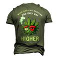 Dad Weed 420 Weed Dad Like Regular Dad Only Higher Men's 3D T-Shirt Back Print Army Green