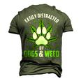 Dogs And Weed Dad Mom Dog Lover Cannabis Marijuana Men's 3D T-Shirt Back Print Army Green