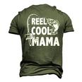 Family Lover Reel Cool Mama Fishing Fisher Fisherman Men's 3D T-Shirt Back Print Army Green