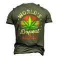 Fathers Day 420 Weed Dad Vintage Worlds Dopest Dad Men's 3D T-Shirt Back Print Army Green