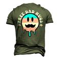 Free Dad Hugs Smile Face Trans Daddy Lgbt Fathers Day Men's 3D T-Shirt Back Print Army Green