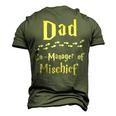 Magical Dad Manager Of Mischief Birthday Family Matching Men's 3D T-shirt Back Print Army Green