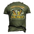 Mr Fix It Dad Handyman Handy Dad Mechanic Fathers Day Men's 3D T-Shirt Back Print Army Green