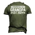 Pregnancy Announcement Grandparents Promoted To Grandpa 2024 Men's 3D T-shirt Back Print Army Green