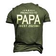 Promoted To Papa Est2023 Mens First Time Dad Daddy Men's 3D T-shirt Back Print Army Green