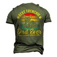 Retro Best Frenchie Dad Ever French Bulldog Dog Fathers Day Men's 3D T-shirt Back Print Army Green