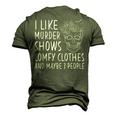 Skull I Like Murder Shows Comfy Clothes And Maybe 3 People Men's 3D Print Graphic Crewneck Short Sleeve T-shirt Army Green