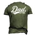 Vintage Dad Est 2024 For Fathers Day Promoted To Daddy 2024 Men's 3D T-shirt Back Print Army Green