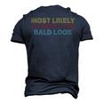 Baldness Humor Bald Dad Bald Head Attitude Men's 3D T-Shirt Back Print Navy Blue