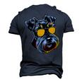 Dad Mom Cool Dog Sunglasses Miniature Schnauzer Men's 3D T-shirt Back Print Navy Blue