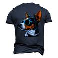 Dad Mom Cool Dog Sunglasses Rat Terrier Men's 3D T-shirt Back Print Navy Blue