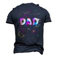 Dad Outer Space Daddy Planet Birthday Fathers Day Men's 3D T-Shirt Back Print Navy Blue