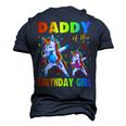 Daddy Of The Birthday Princess Girl Dabbing Unicorn Dad Papa Men's 3D T-shirt Back Print Navy Blue