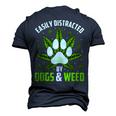 Dogs And Weed Dad Mom Dog Lover Cannabis Marijuana Men's 3D T-Shirt Back Print Navy Blue
