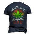 Fathers Day 420 Weed Dad Vintage Worlds Dopest Dad Men's 3D T-Shirt Back Print Navy Blue