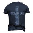 Fathers Day Blessed Dad Cross Words Christian Papa Daddy Men Men's 3D T-shirt Back Print Navy Blue