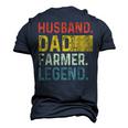 Fathers Day Husband Dad Farmer Legend Vintage Men's 3D T-shirt Back Print Navy Blue