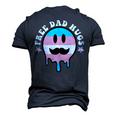 Free Dad Hugs Smile Face Trans Daddy Lgbt Fathers Day Men's 3D T-Shirt Back Print Navy Blue