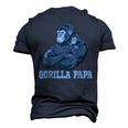 Gorilla Papa Father And Baby Dad Fathers Day Men's 3D T-shirt Back Print Navy Blue