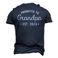 Grandpa Est 2024 For Fathers Day Soon To Be Grandpa 2024 Men's 3D T-shirt Back Print Navy Blue