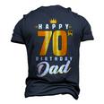 Happy 70Th Birthday Dad Birthday 70 Years Old Dad Men's 3D T-Shirt Back Print Navy Blue