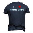 I Heart Anime Dads Love Red Simple Weeb Weeaboo Gay Men's 3D T-Shirt Back Print Navy Blue
