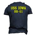 Iowa Battleship Veteran Warship Bb61 Father Grandpa Dad Son Men's 3D T-Shirt Back Print Navy Blue