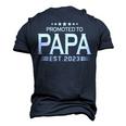 Promoted To Papa Est2023 Mens First Time Dad Daddy Men's 3D T-shirt Back Print Navy Blue