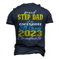 Proud Step Dad Of 5Th Grade Graduate 2023 Family Graduation Men's 3D T-shirt Back Print Navy Blue