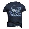 Retro Reel Cool Mama Fishing Fisher Men's 3D T-Shirt Back Print Navy Blue
