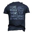 Skull I Like Murder Shows Comfy Clothes And Maybe 3 People Men's 3D Print Graphic Crewneck Short Sleeve T-shirt Navy Blue