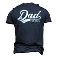 Vintage Dad Est 2024 For Fathers Day Promoted To Daddy 2024 Men's 3D T-shirt Back Print Navy Blue