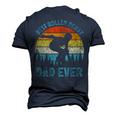 Vintage Retro Best Roller Derby Dad Ever Fathers Day Men's 3D T-Shirt Back Print Navy Blue