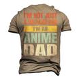 Anime Fathers Birthday Im An Anime Dad Retro Vintage Men's 3D T-Shirt Back Print Khaki