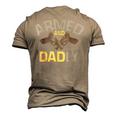 Armed And Dadly Deadly Father For Fathers Day Men's 3D T-shirt Back Print Khaki